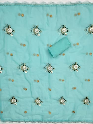Image of Women's Georgette Embroidery Work Unstitched Dress Material