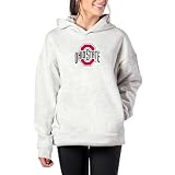 Northwest NCAA Ohio State Buckeyes Women's Pullover Hoodie with Zipper Pockets, Long Sleeve Hooded Sweatshirt, Lightweight Casual Top, Heather Grey, Small