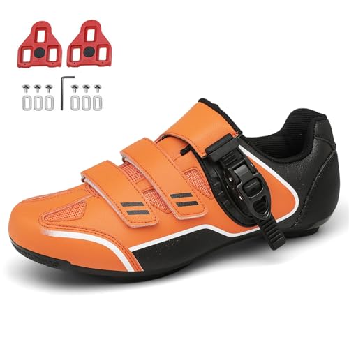 JiuQing Unisex Cycling Shoes Compatible with Peloton Bike Shoes Delta Cleats Pre-Installed Road Riding Shoes for Men Women3