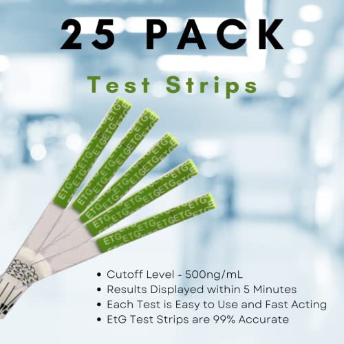 [25 Pack] Etg Strips - 80 Hour Detection Time, Rapid Detection With High Sensitivity, Instant Read, Results Within 5 Minutes #TOP2
