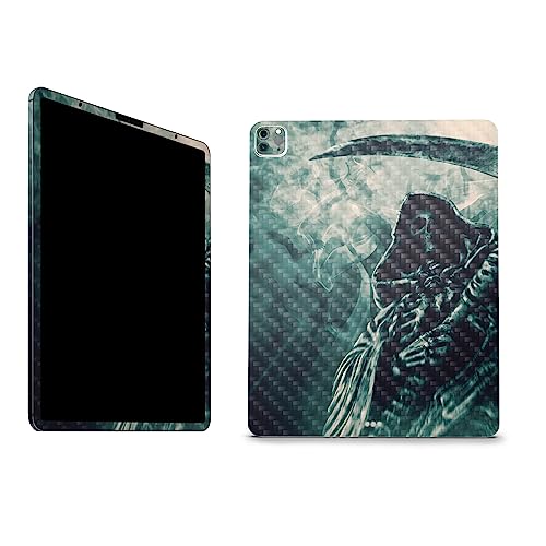 Image of MightySkins Carbon Fiber Skin Compatible With Apple iPad Pro 12.9 inch M2 6th Gen (2022) Full Wrap Kit - Symbol Of Death | Protective Durable Textured Carbon Fiber Finish | Easy To Apply | Made in the USA