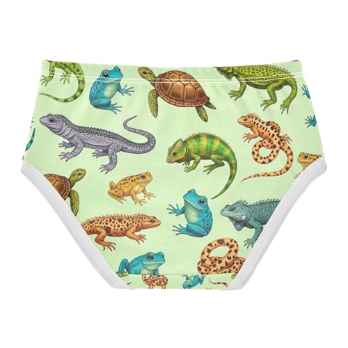 Girls Underwear, Cute Lizards Toddler Girl Panties, Girls Underwear Cotton, 2T–8 Years2