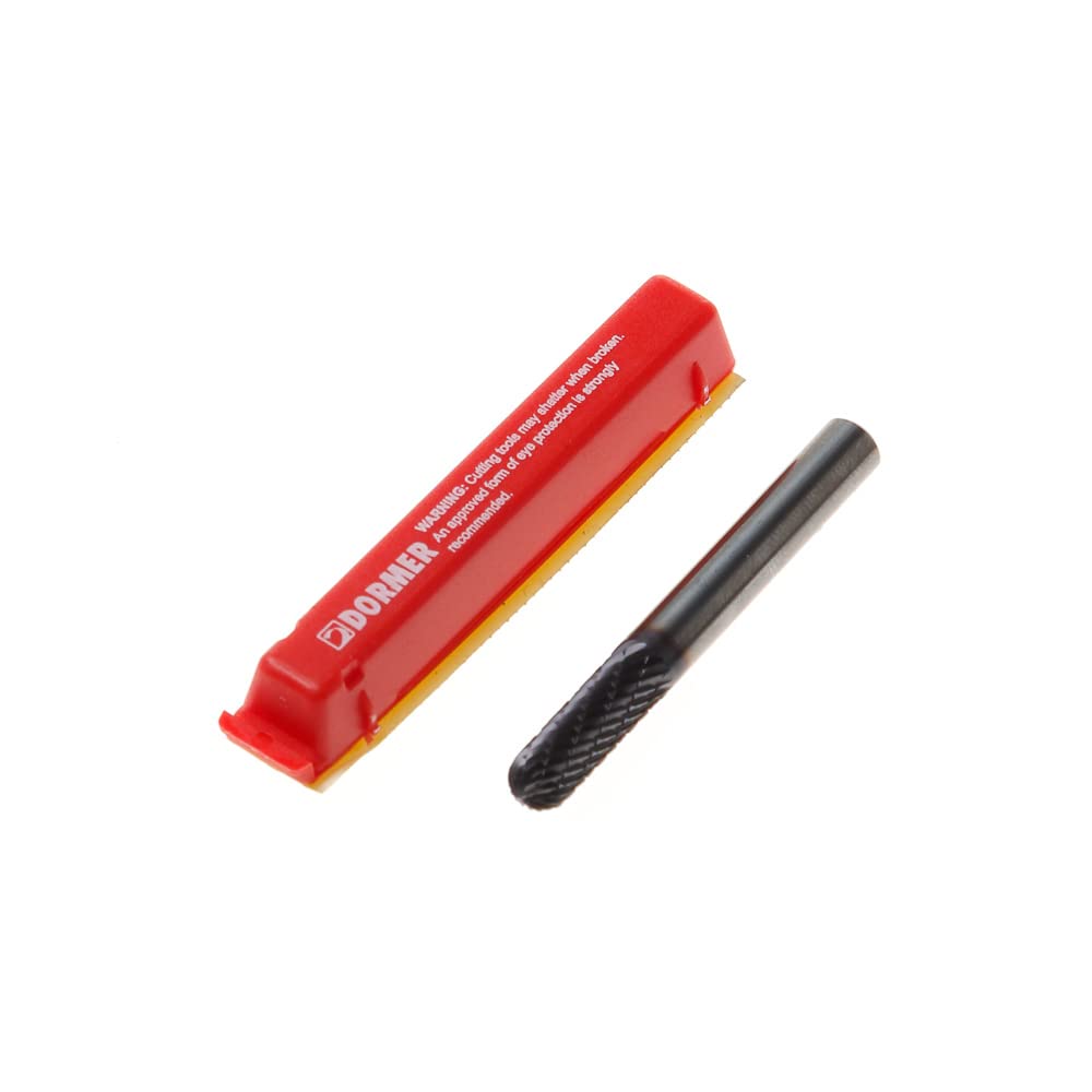 Dormer P805C6.0X6.0 Series P805C Carbide Rotary Burr, Ball Nosed Cylinder, Double Cut, TiAlN, 6.00 mm x 6.00 mm