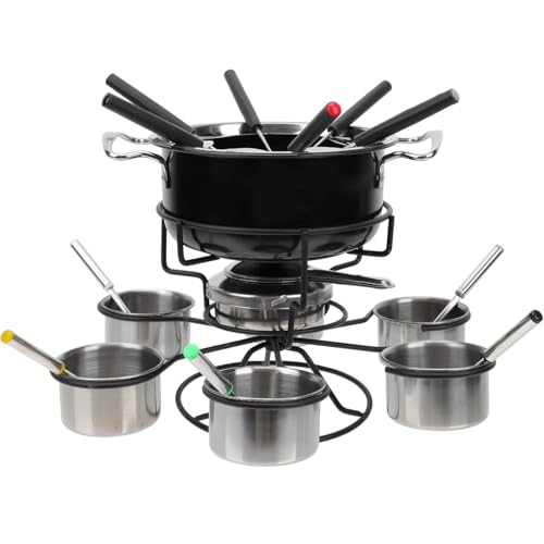 La Mejor Selección de Freidoras fondue , listamos los 10 mejores. 47 Set de Acero Inoxidable para Fondue de Queso, con base giratoria con 6 trinches, 6 bowls pequeños y 6 cucharitas