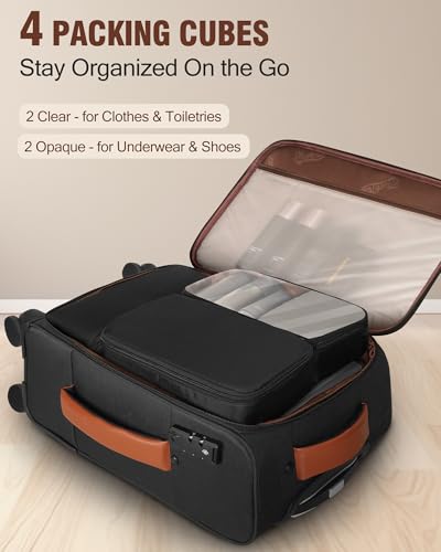 Carry On Luggage 20 Inch, Black and Grey4