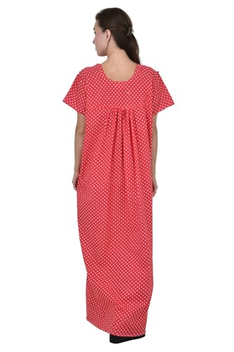 Image of Onekbhalo Women's- Full Sleeves-Feeding- Nursing- Maternity Nighty /Maxi /Gown /Nightdress /Nightwear- Hosiery Cotton Fabric- Floral Print- Embroidery with Zip