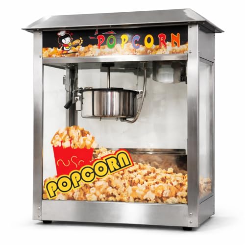 Image of Universal Machinery Popcorn Maker Machine for Commercial & Home | Heavy Duty Stainless Steel Popcorn Popper | Fast Heating, Large Capacity | Ideal for Parties, Events, Movie Nights & Snack Bars