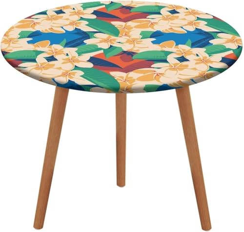 Nappe ronde à fleurs élastique lavable protège table vent
