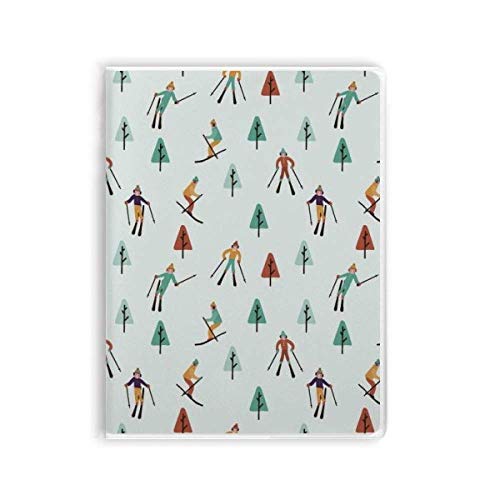 Carnet de notes de ski et sports d'hiver avec couverture souple style dessin animé
