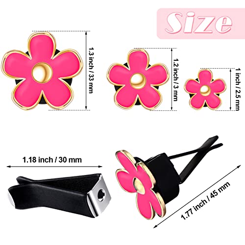 Image of Frienda 6 Pcs Daisy Flower Air Vent Clip Accessories Air Conditioning Outlet Clip Car Air Freshener Dashboard Accessories Charm Car Inter Decor(2.5 cm, 3 cm, 3.3 cm,Red)