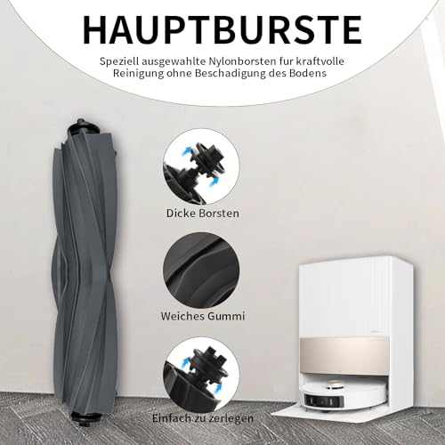 20 Stück Zubehörset für Dreame L20 Ultra, 4*Mopp Wischpad 4* Staubbeutel 1*Hauptbürste 6*Seitenbürsten 3*Filter 1*Reinigungsbürste, Saugroboter Ersatzteile Zubehör