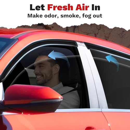 Image of Canvcle Elantra Rain Guards - Window Visors for 2021-2025 2026 Hyundai Elantra, Outside-Mount Tape-On Side Window Wind Deflectors for Elantra Accessories, Vent Visors Shades Rainproof Black 4PCS
