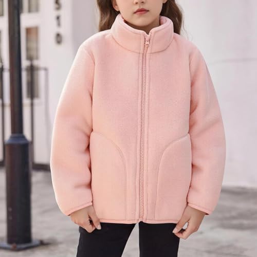 RKSTN Fall Winter Coats for Kids Fleece Thickened Warm Casual Sherpa Jackets Stand Collar Zip Up Outerwear3