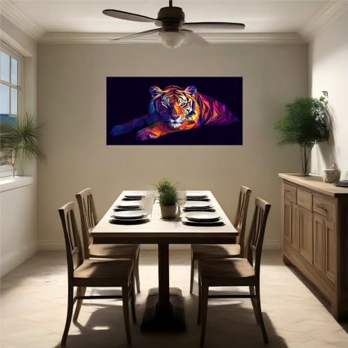 Vinilo tigre abstracto de pared autoadhesivo lavable de gran formato para casa 5