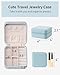 VLANDO Travel Jewelry Case - Teacher Valentine Gifts - Travel Essentials for Women - Small Jewelry Travel Organizer Case for Girls Women - Blue