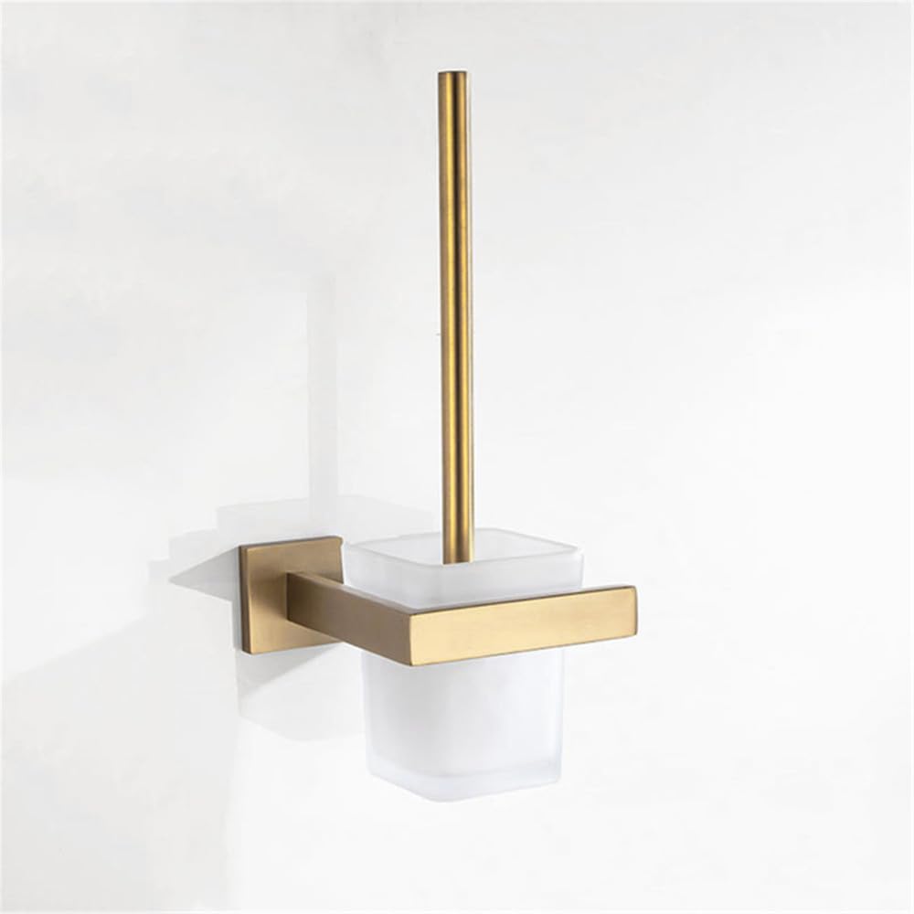 LMYSXAOZ Brushed Gold Bathroom Accessories Hardware Towel Bar Rail Toilet Paper Holder Rack Hook Soap Dish Brush,toilet brush holder