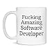 Funny Software Developer Mug, Fucking Amazing Software Developer, 11-Ounce White