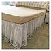 Produktbild XMAIYIF Bettrock RUFLLLED Bett Rock Blumen Dekor Bettrock for Hochzeitsbeleuchtung Spitze Bett Rock Elastische Bettdecke Bettdecken ohne Oberfläche(Beige,200x200x40cm)