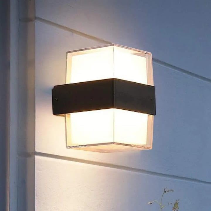 Image of blissbells Modern 10W LED Wall Light | Black Square Wall Lamp with Warm White Up-Down Glow for Living Room, Bedroom & Home Decor
