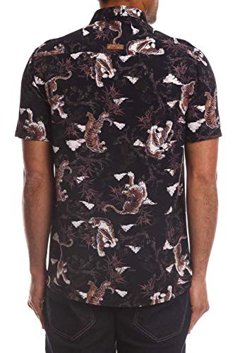 Colcci Camisa Relax: Estampada Manga Curta, M, Preto/Off/Verde/Roxo/Bege/Azul/Cinza