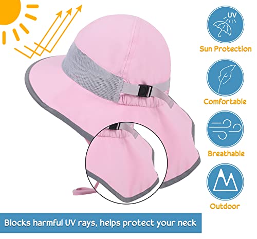 Sun Protection UPF 50+ Kids Wide Brim Neck Flap Adjustable Safari Sun Hat2