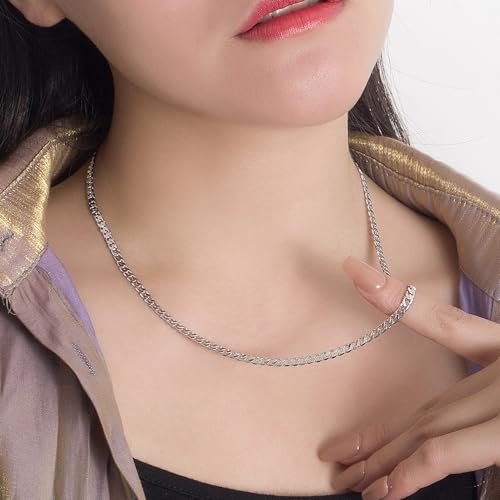 Men 925 Sterling Silver Necklace 3-4-5MM Italy Diamond Cut Cuban Link Chain 16 "17" 18 "19" 20 "22" 24 "26" 28 "30" Fine Jewelry Gifts For Women4