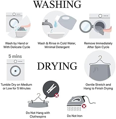 Illustrated washing and drying instructions for an electric blanket.