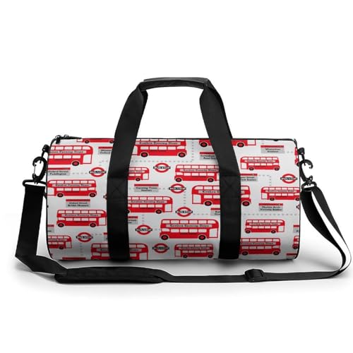 Duffel bag bus rouge sac week-end résistant 45cm de longueur