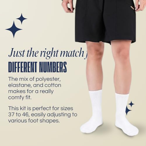 12 Pairs Men's Crew Socks – Soft, Breathable & Durable Cotton Blend – Everyday Athletic & Casual Wear3
