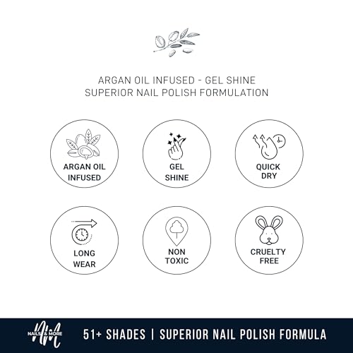 Image of Nails & More Matte Top Coat, Argan Oil-Infused, No-Shine Nail Polish Finish, Matte Topper Nail Polish, Chip-Resistant | 10ml