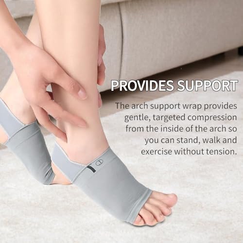 Image of Cotton Flat Foot Arch Support For Men & Women|Medial Arch Support For Flat Feet Correction Sleeve With Cushion|Plantar Fasciitis Leg Foot Pain Relief Product |Free Size|(Gray - New Socks)