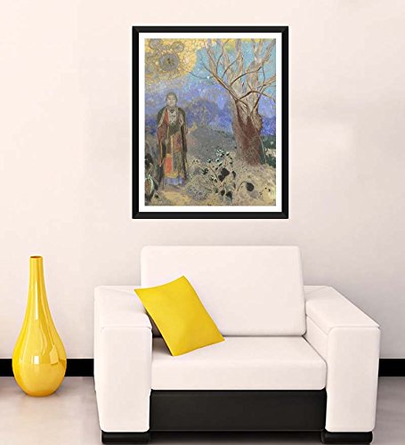 Tallenge Modern Masters Collection - Buddha by Odilon Redon - Large Size Framed Digital Art Print (24 inch x32 inch)