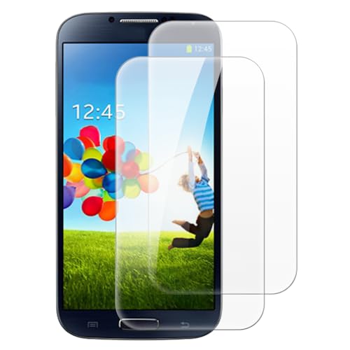 Shantime [2 Pack Tempered Glass Screen Protector Compatible with Samsung Galaxy S4 i9500 (5 Inch), HD Clear Anti-Scratch Bubble-Free Case Friendly