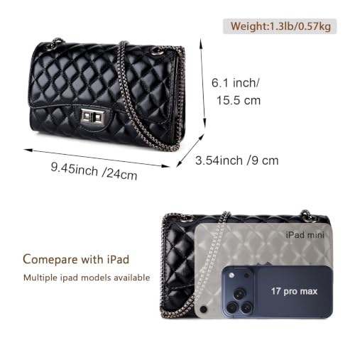 Image of Gladdon Quilted Crossbody Purse for Women Trendy Shoulder Bags | Stylish Shoulder Purse,Quilted Pattern,Structured bag,Chain Strap,Spacious Enough,Casual and Dressy Outfits,Any Occasion