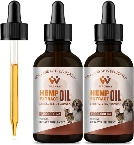 Hemp-Oil-for-Dogs-and-Cats-Pets-Hemp-Calming-Drops-for-Anxiety-Sleep-Pain-Inflammation-Arthritis-Allergies-Supports-Skin-Itchy-Joint-Hip-Health-Herbal-Supplements-Non-GMO-2Pack