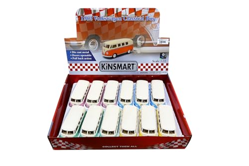KiNSMART Box of 12 1962 Volkswagen Bus 1:32 miniatura 1