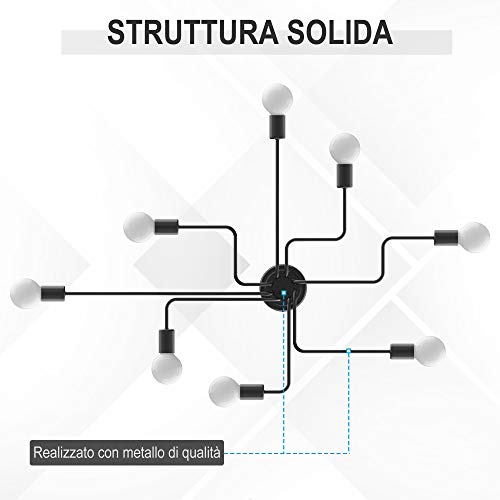 HOMCOM Lampadario a Soffitto Moderno 8 Punti Luce