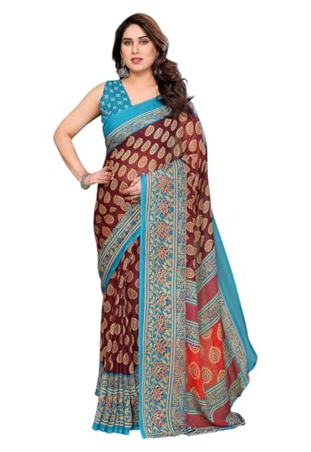 Image of Yashika Women's Georgette Saree with Blouse Piece for Traditional Ethinic Wear Sari