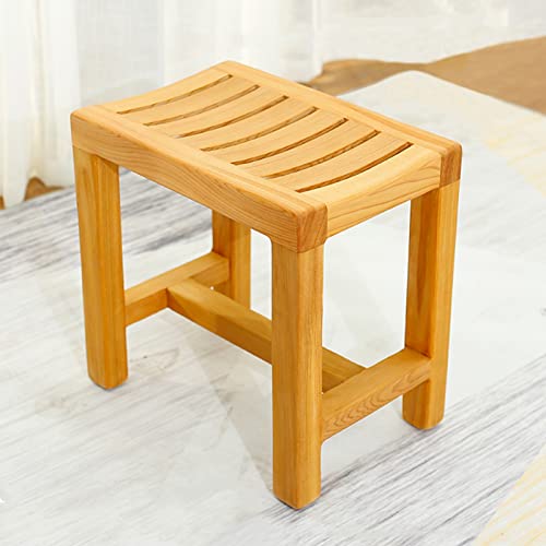 TBLOTYD Bathroom Bench Stool,Bathtub Shower Chair Wooden Stool Step Small Footstool Bench,Shower Stool Plant Stand Rustic Fishing Wooden Room Bathroom Stool for Living/-/42 * 33