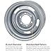 GM Rally Truck Wheel, 6 on 5.5 Inch Bolt Pattern, 15x10, Silver