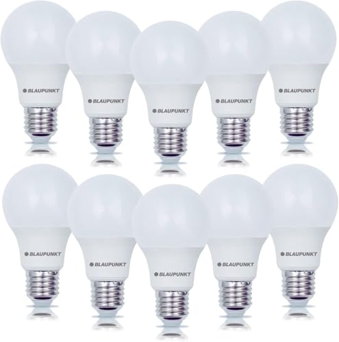 Blaupunkt LED E27 Birne - Classic - LED-Leuchtmittel - Raumbeleuchtung - 6W - Ersatz für 48W Glühbirne - Warmweiß 2700K - Lampe - Energie- und Kostensparendes Licht - Led Lampen - 10-er Pack