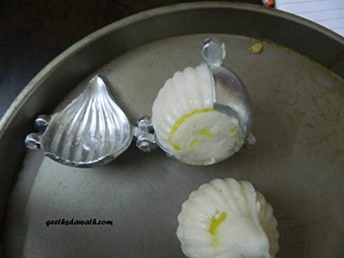FlowAura Aluminum Modak Moulds (Set of 3) Size: 5 cm | (Medium)