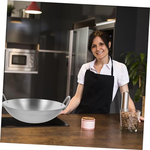 Wok de acero inoxidable con doble asa OUNONA miniatura 4