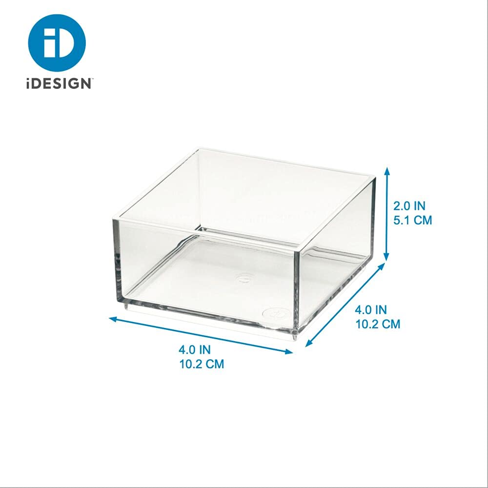 iDesign Sarah Tanno Collection Plastikowy organizer do szuflad, kosmetyczny, 10 x 10 x 5 cm, przezroczysty