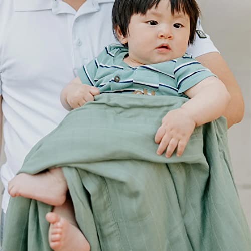 Little Unicorn Sage Deluxe Muslin Quilt | 100% Rayon Muslin From Bamboo | Super Soft Blanket | Babies And Toddlers | 30" X 40" | Machine Washable #TOP5