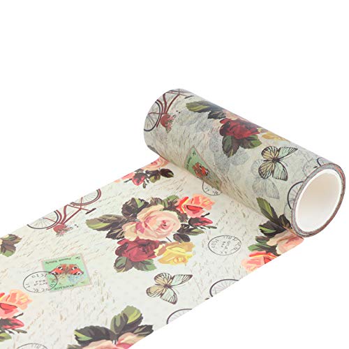 Uoeo Rouleau de ruban adhésif Washi vintage antique de 9,9 cm de large et 40 cm de long pour décoration de scrapbooking, travaux manuels, emballages cadeaux Cover