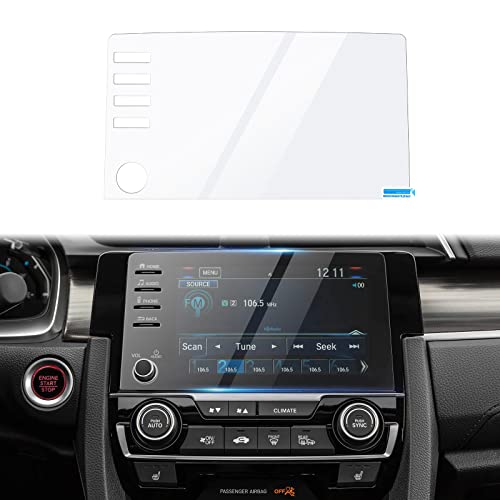 Autorder Custom Fit for Screen Protector 2019-2021 Honda Civic LX EX Touring Si EX-L 4 Buttons Tempered Glass 9H Navigation Touchscreen Protective Film