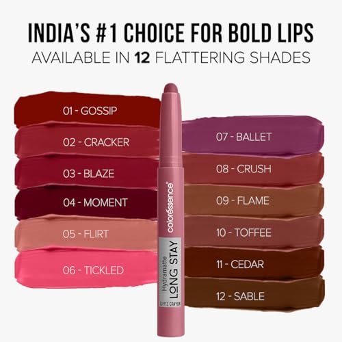 Image of Coloressence Hydra Matte Lip Crayon Lipstick, Moment, 1gm | Long Lasting | Matte Finish | Hydrating Formula | Smudgeproof | Sweatproof | Rich Coverage