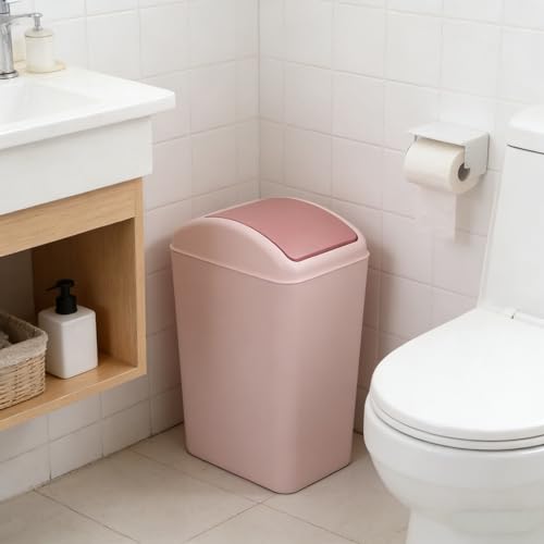 Caneca de basura plástica rosa 4.5 gal rectangular miniatura 4