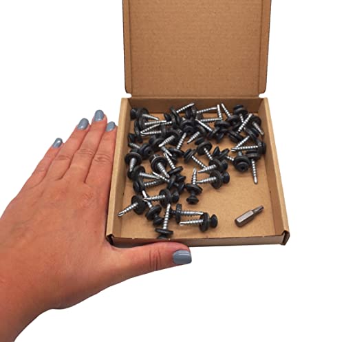 SKIR’CO 40 Stück Metall Dachschrauben 4,8x28mm, selbstbohrende Schrauben lackiert mit EPDM Unterlegscheiben Torx Blechschrauben (Anthrazitgrau RAL 7016)